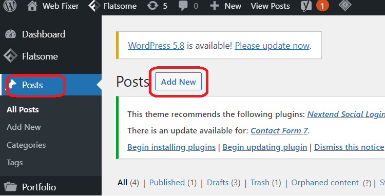 add new WordPress  Post